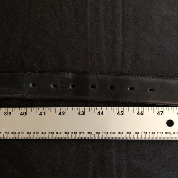 Silver Creek Black Leather Belt with Silver Buckle - Picture 8 of 12